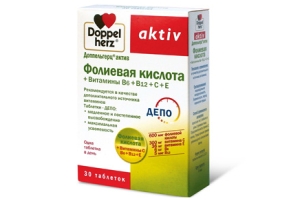 Коробочка витаминов Доппельгерц Фолиевая кислота с добавкой других витаминов группы В